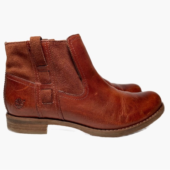 Timberland Brown Leather Earthkeepers Savin Hill Chelsea Ankle Boot Women’s 9.5 - Picture 2 of 11